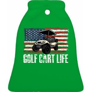 Golf Cart Life Golf Lover Golfing Golfer Putter Ceramic Bell Ornament