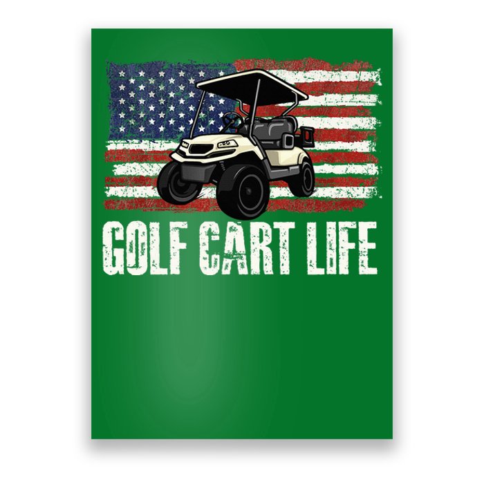 Golf Cart Life Golf Lover Golfing Golfer Putter Poster