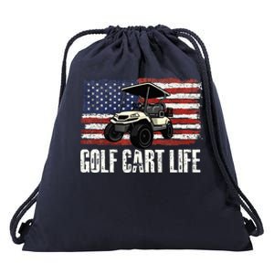 Golf Cart Life Golf Lover Golfing Golfer Putter Drawstring Bag