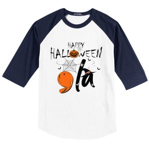 Ghost Comma La Kamala Harris 2024 Halloween Election Baseball Sleeve Shirt