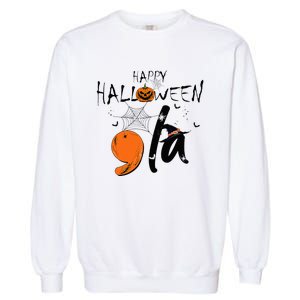 Ghost Comma La Kamala Harris 2024 Halloween Election Garment-Dyed Sweatshirt