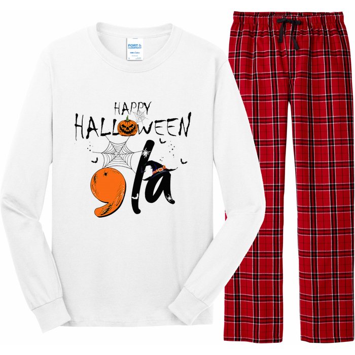 Ghost Comma La Kamala Harris 2024 Halloween Election Long Sleeve Pajama Set