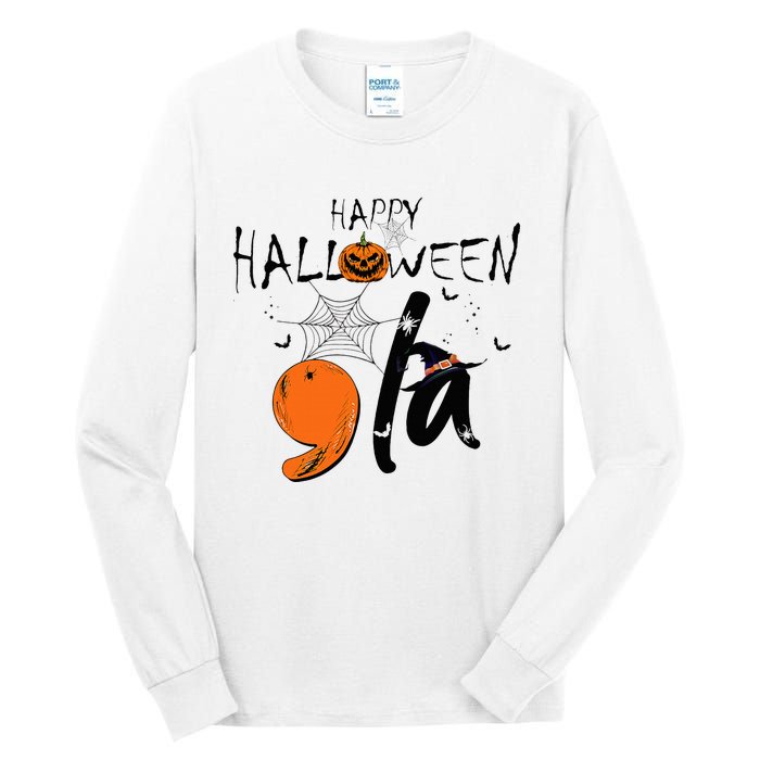 Ghost Comma La Kamala Harris 2024 Halloween Election Tall Long Sleeve T-Shirt