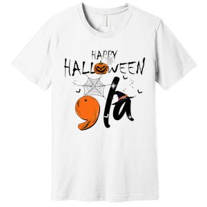 Ghost Comma La Kamala Harris 2024 Halloween Election Premium T-Shirt