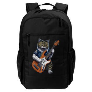 Guitar Cat Lover Graphic Funny Cat Playing Cats Kitten Lover Gift Daily Commute Backpack