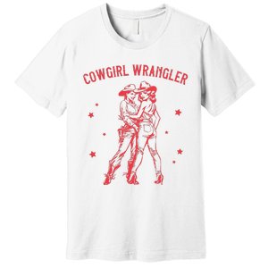 Gay Cowgirl Lesbian Femme Subtle Bi Pride Sapphic Western Premium T-Shirt