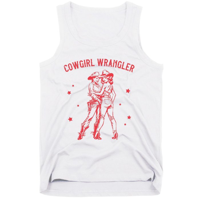 Gay Cowgirl Lesbian Femme Subtle Bi Pride Sapphic Western Tank Top