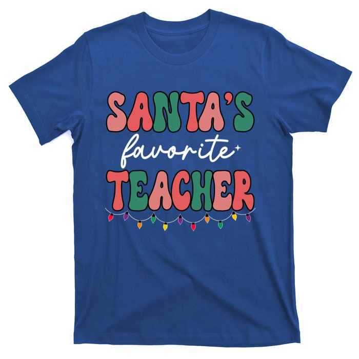 Groovy Christmas Lights Santas Favorite Teacher Meaningful Gift T-Shirt