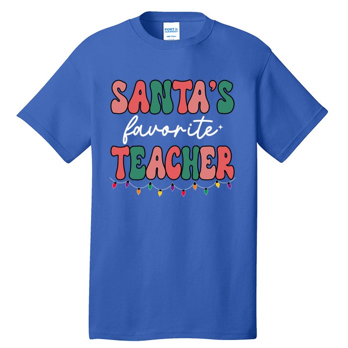 Groovy Christmas Lights Santas Favorite Teacher Meaningful Gift Tall T-Shirt