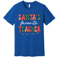 Groovy Christmas Lights Santas Favorite Teacher Meaningful Gift Premium T-Shirt