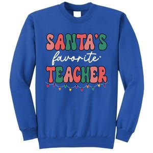 Groovy Christmas Lights Santas Favorite Teacher Meaningful Gift Tall Sweatshirt