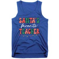 Groovy Christmas Lights Santas Favorite Teacher Meaningful Gift Tank Top