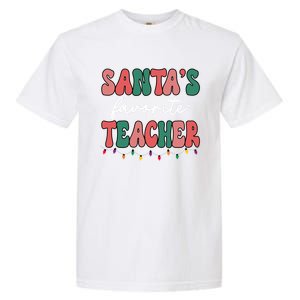 Groovy Christmas Lights Santas Favorite Teacher Meaningful Gift Garment-Dyed Heavyweight T-Shirt