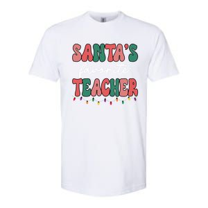 Groovy Christmas Lights Santas Favorite Teacher Meaningful Gift Softstyle CVC T-Shirt