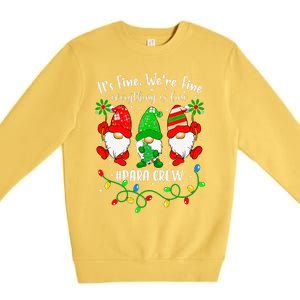 Gnomes Christmas Light Im Fine Everything Is Fine Para Crew Premium Crewneck Sweatshirt