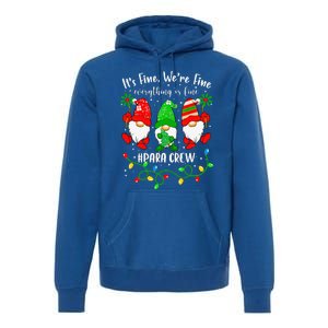 Gnomes Christmas Light Im Fine Everything Is Fine Para Crew Premium Hoodie