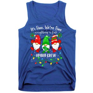 Gnomes Christmas Light Im Fine Everything Is Fine Para Crew Tank Top