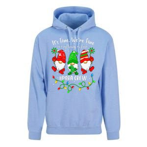 Gnomes Christmas Light Im Fine Everything Is Fine Para Crew Unisex Surf Hoodie