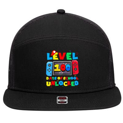 Game Controller Level 100 Days Of School Unlocked 7 Panel Mesh Trucker Snapback Hat