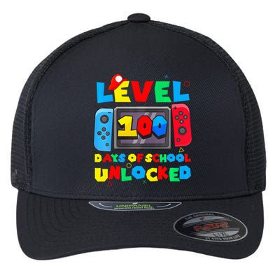 Game Controller Level 100 Days Of School Unlocked Flexfit Unipanel Trucker Cap