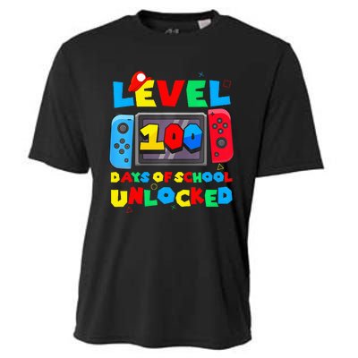 Game Controller Level 100 Days Of School Unlocked Cooling Performance Crew T-Shirt