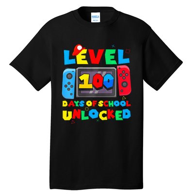 Game Controller Level 100 Days Of School Unlocked Tall T-Shirt