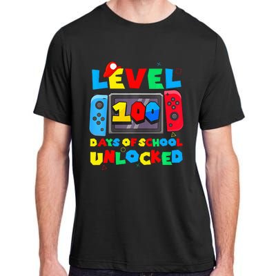 Game Controller Level 100 Days Of School Unlocked Adult ChromaSoft Performance T-Shirt