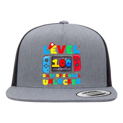 Game Controller Level 100 Days Of School Unlocked Flat Bill Trucker Hat