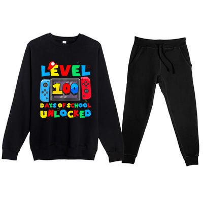 Game Controller Level 100 Days Of School Unlocked Premium Crewneck Sweatsuit Set