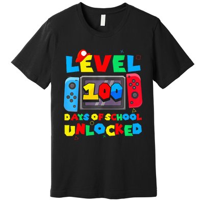 Game Controller Level 100 Days Of School Unlocked Premium T-Shirt