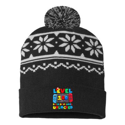 Game Controller Level 100 Days Of School Unlocked USA-Made Snowflake Beanie