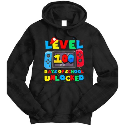 Game Controller Level 100 Days Of School Unlocked Tie Dye Hoodie