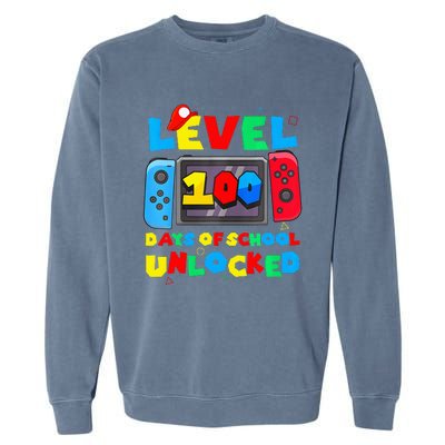 Game Controller Level 100 Days Of School Unlocked Garment-Dyed Sweatshirt