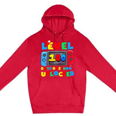 Game Controller Level 100 Days Of School Unlocked Premium Pullover Hoodie