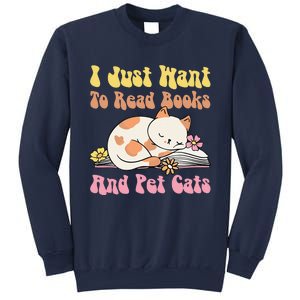 Groovy Cat Lovers And Bookworms Design For Readers Sweatshirt