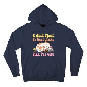 Groovy Cat Lovers And Bookworms Design For Readers Tall Hoodie