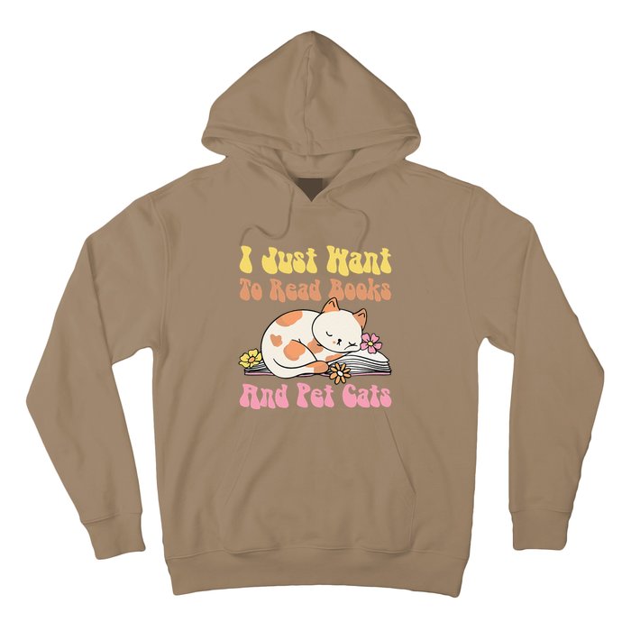 Groovy Cat Lovers And Bookworms Design For Readers Hoodie