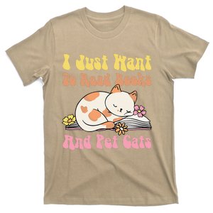 Groovy Cat Lovers And Bookworms Design For Readers T-Shirt