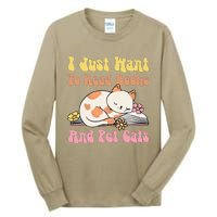 Groovy Cat Lovers And Bookworms Design For Readers Tall Long Sleeve T-Shirt