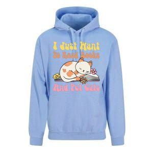 Groovy Cat Lovers And Bookworms Design For Readers Unisex Surf Hoodie