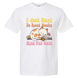 Groovy Cat Lovers And Bookworms Design For Readers Garment-Dyed Heavyweight T-Shirt