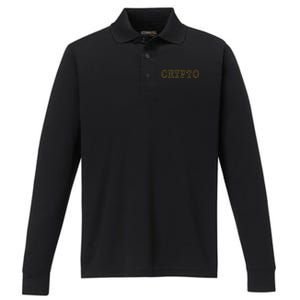 Golden Crypto Logo Limited Edition Performance Long Sleeve Polo