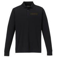 Golden Crypto Logo Limited Edition Performance Long Sleeve Polo