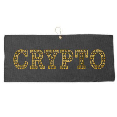 Golden Crypto Logo Limited Edition Large Microfiber Waffle Golf Towel