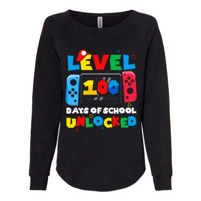 Game Controller Level 100 Days Of School Unlocked Womens California Wash Sweatshirt