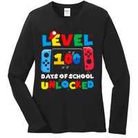 Game Controller Level 100 Days Of School Unlocked Ladies Long Sleeve Shirt