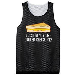 Grilled Cheese Lover I Just Really Like Grilled Cheese Mesh Reversible Basketball Jersey Tank