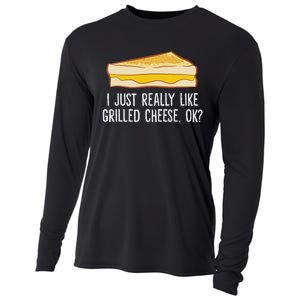 Grilled Cheese Lover I Just Really Like Grilled Cheese Cooling Performance Long Sleeve Crew