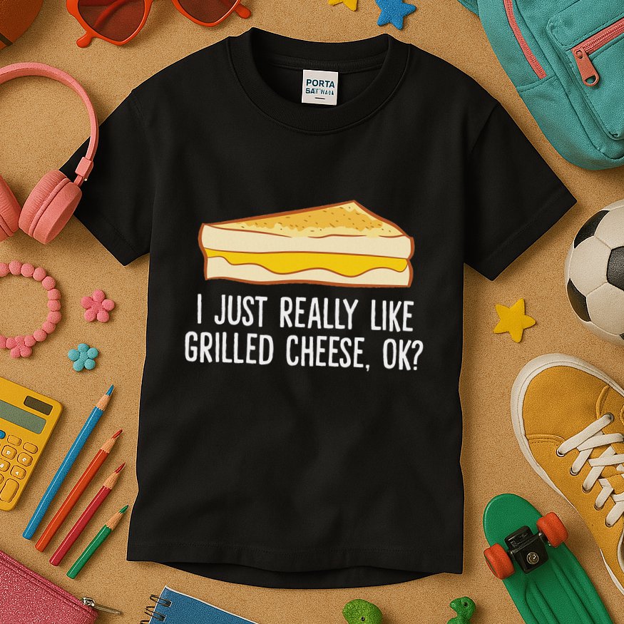 Grilled Cheese Lover I Just Really Like Grilled Cheese Kids T-Shirt