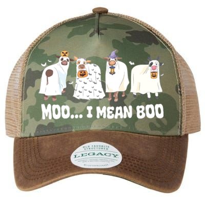 Ghost Cows Moo I Mean Boo Spooky Cow Halloween Legacy Tie Dye Trucker Hat